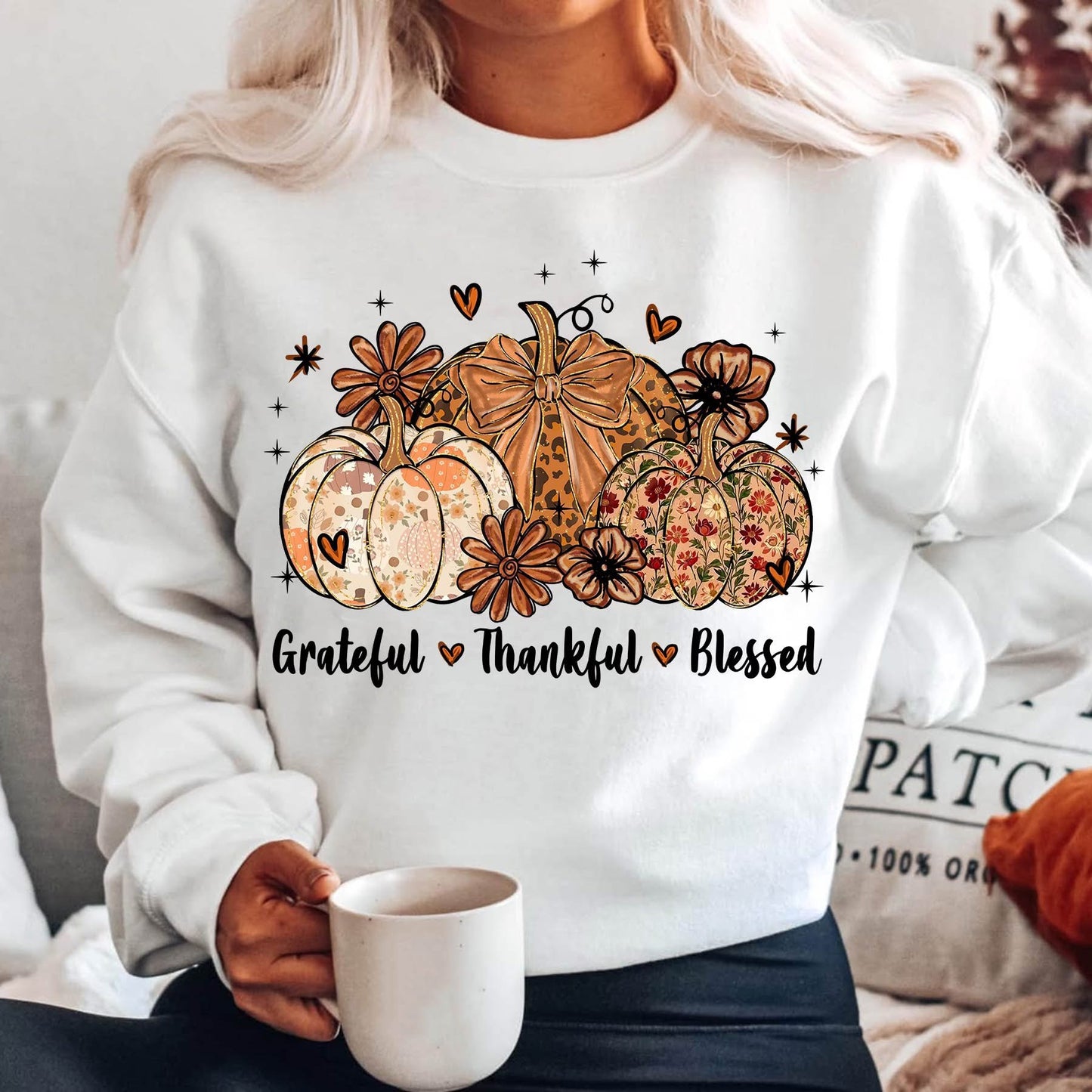 Grateful Thankful Blessed Pumpkins