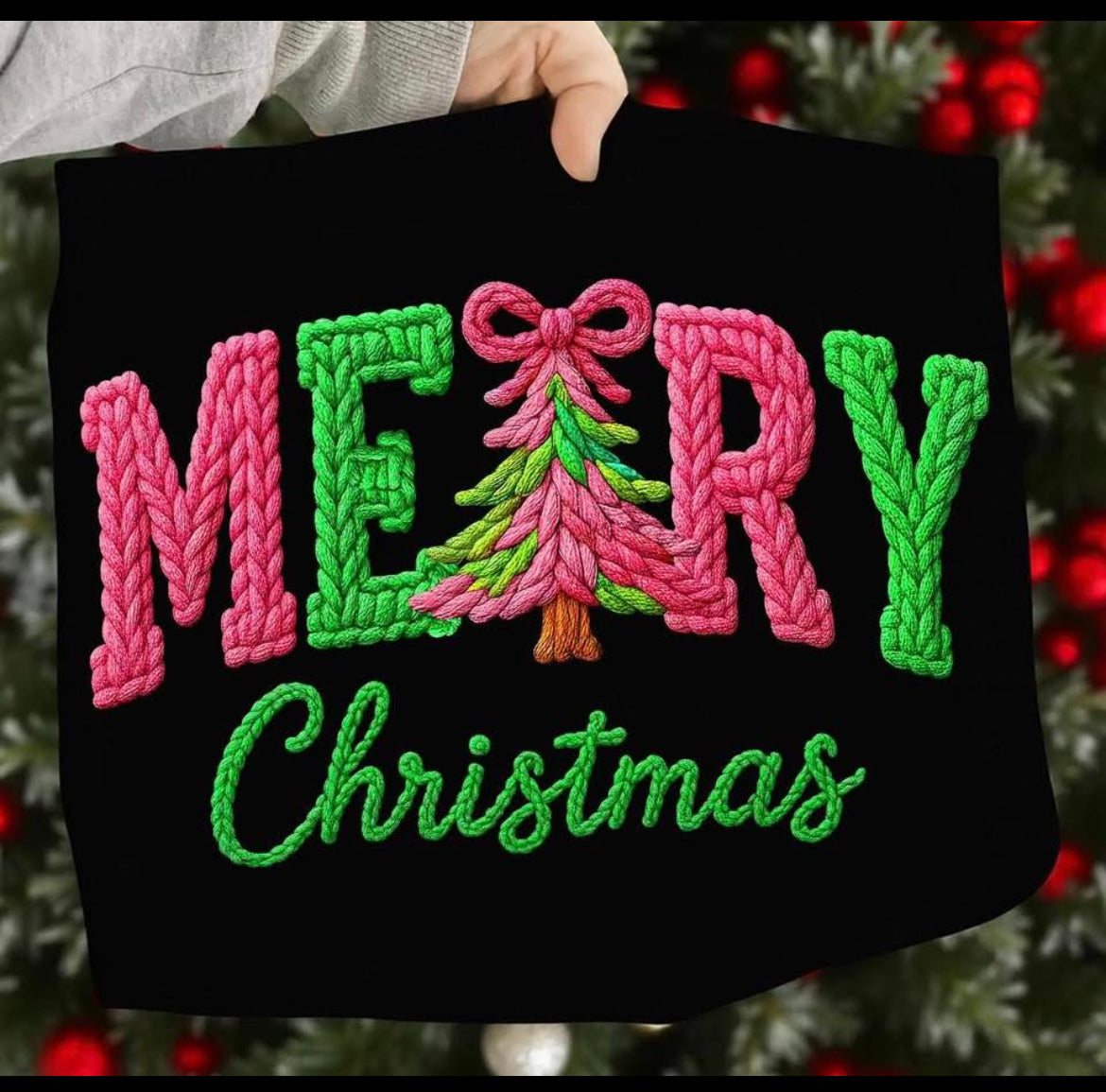 Merry Christmas (Faux Yarn Look)