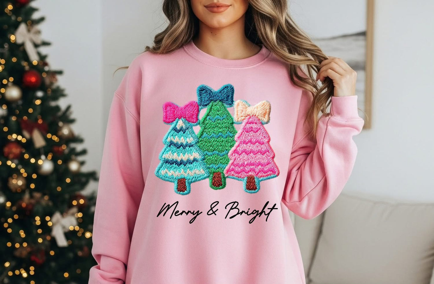 Merry & Bright (Faux Stitched)